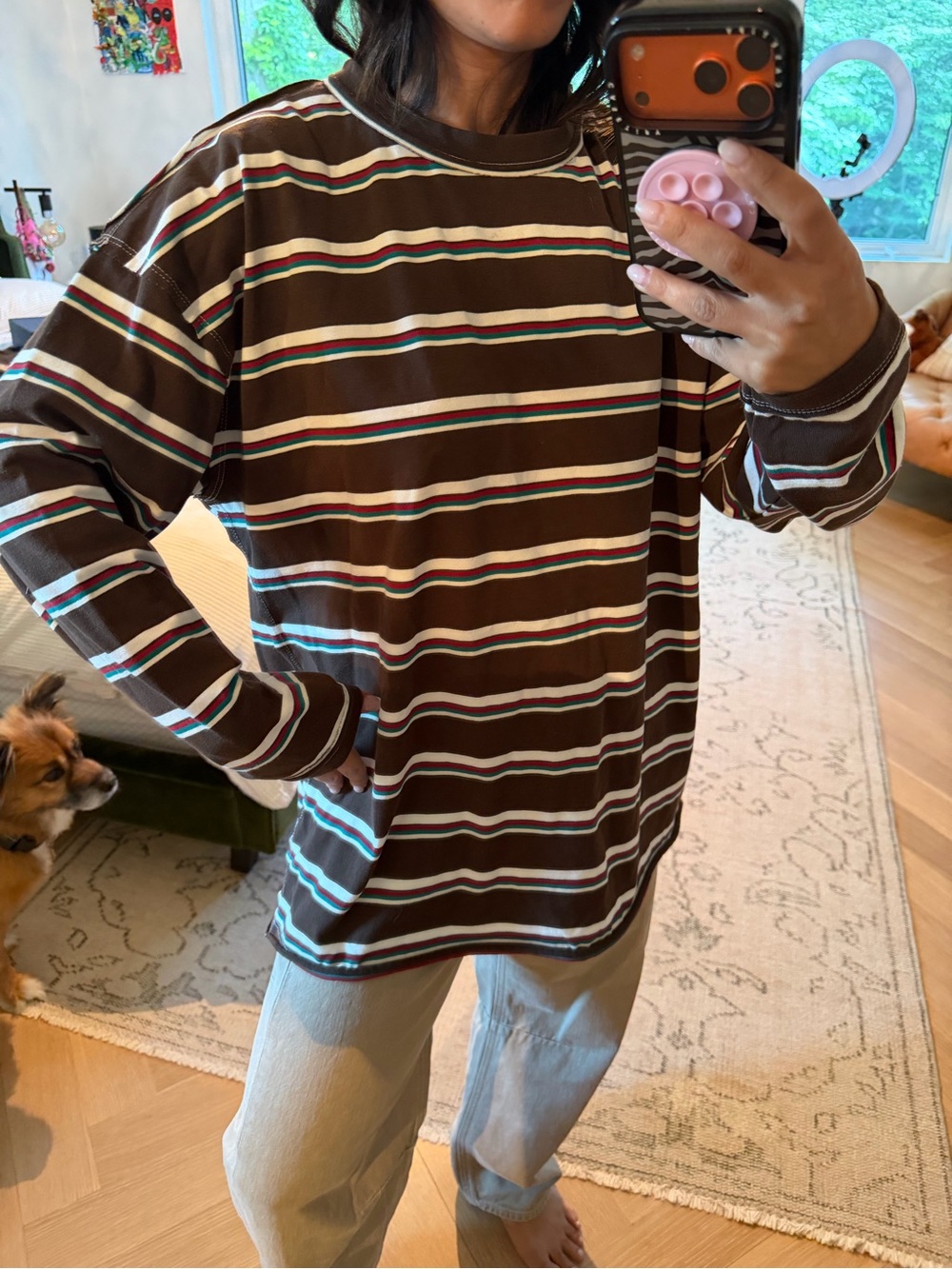 Horizon Long Sleeve Top in Dark Chocolate Stripe
LIONESS